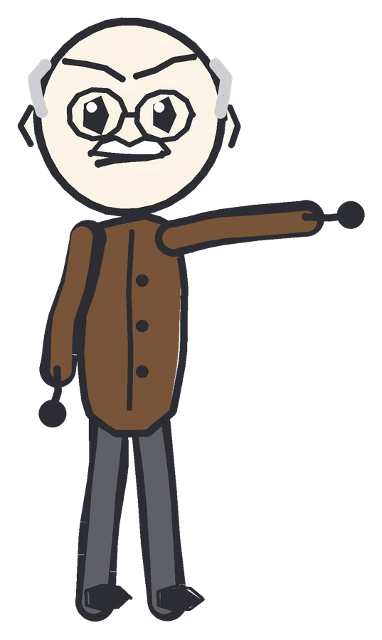 Grandpa Bob, drawn in the style of the videos