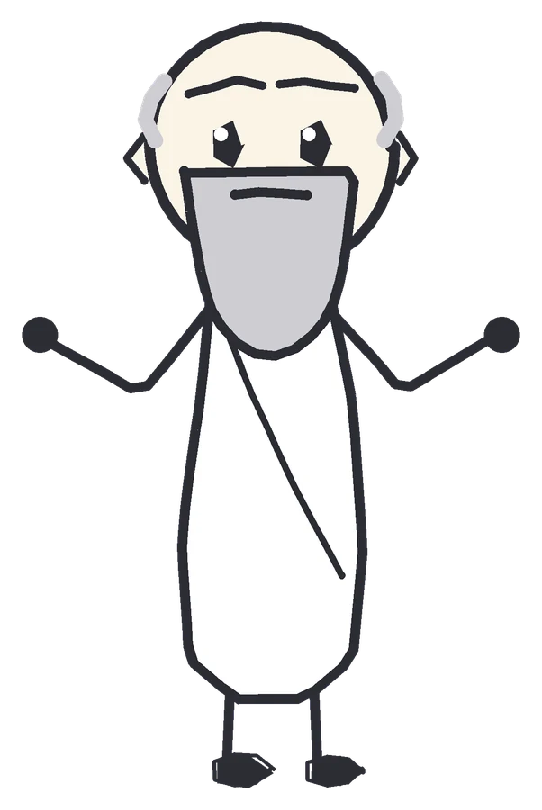 Socrates, drawn in the style of the videos