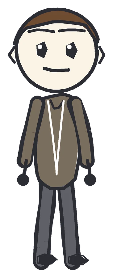 Alan Turing, drawn in the style of the videos