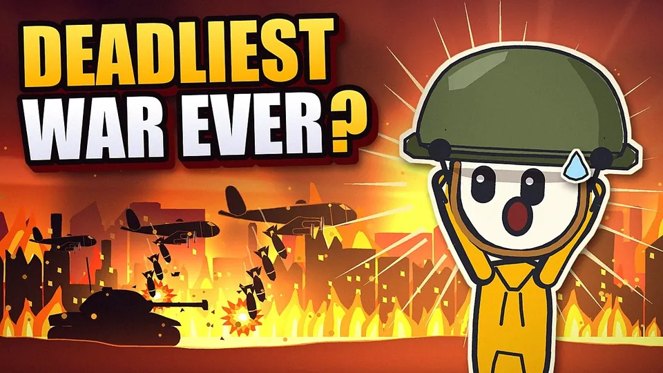 Thumbnail of the video: The Deadliest Wars in History (And the Numbers Nobody Agrees On)